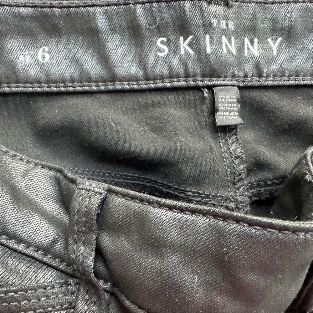 White House black market coated black moto skinny jean size 6 - Picture 9 of 10